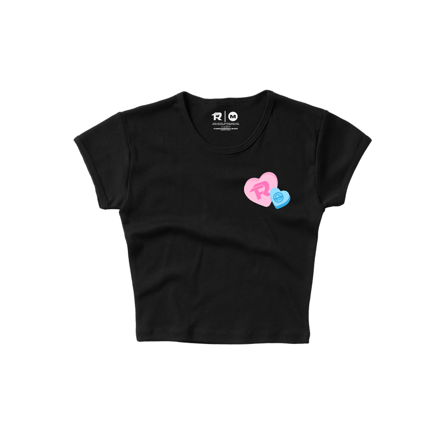 CANDY HEARTS   - BLACK BABY TEE