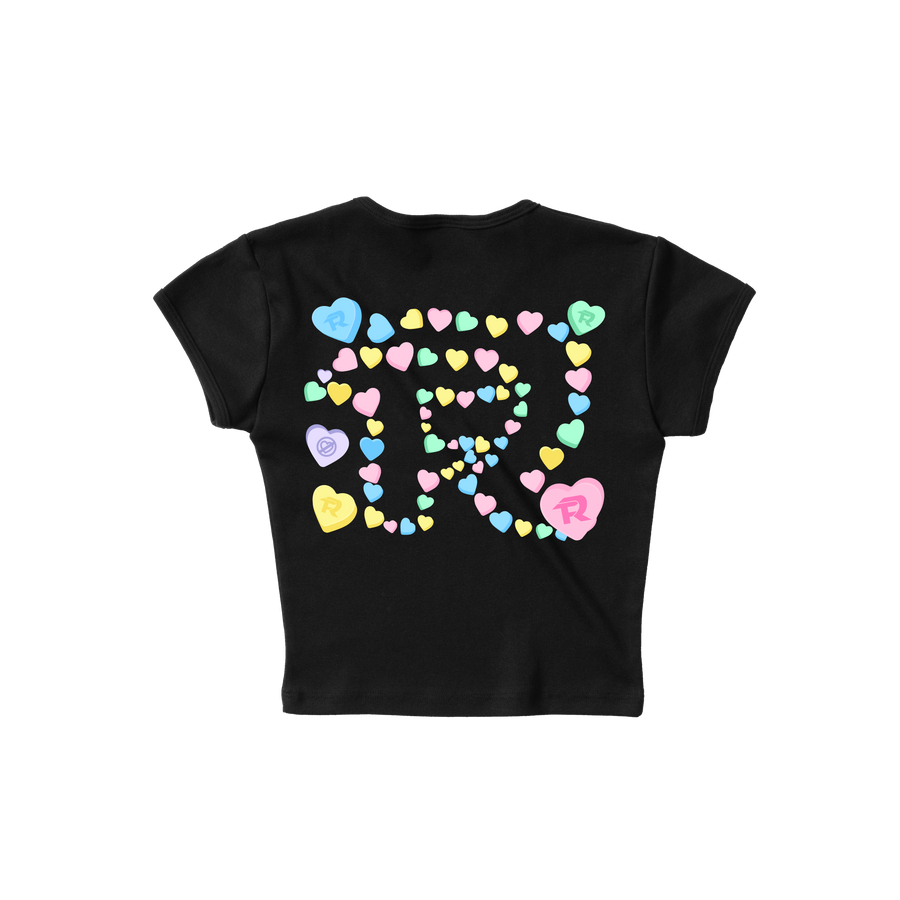 CANDY HEARTS   - BLACK BABY TEE