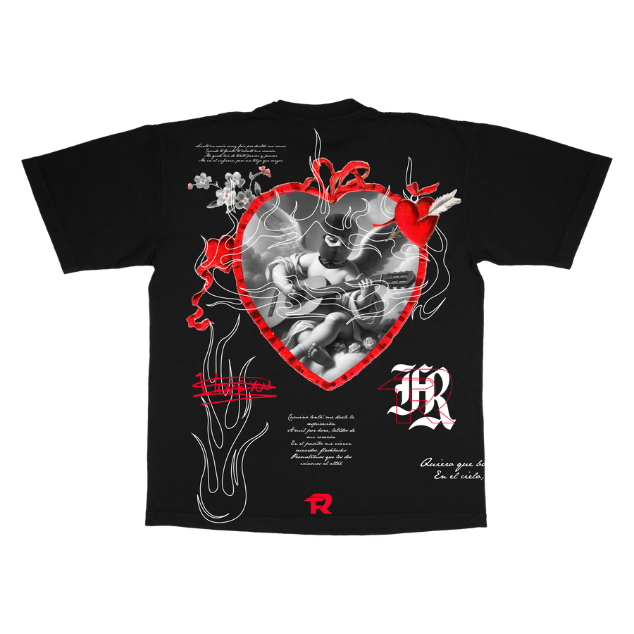 LOVE FLAMES  - BLACK S/S TEE