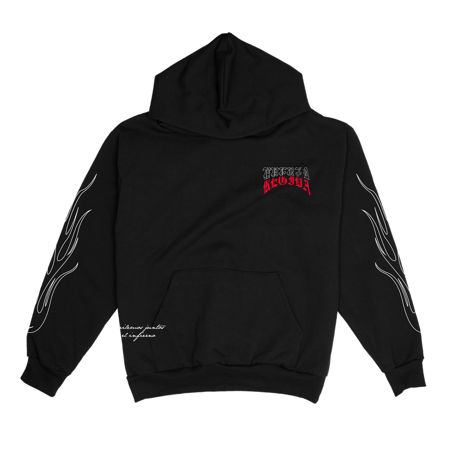 LOVE FLAMES HOODIE - BLACK