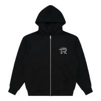 ESSENTIALS STONE - ZIP HOODIE BLACK – FUERZA REGIDA
