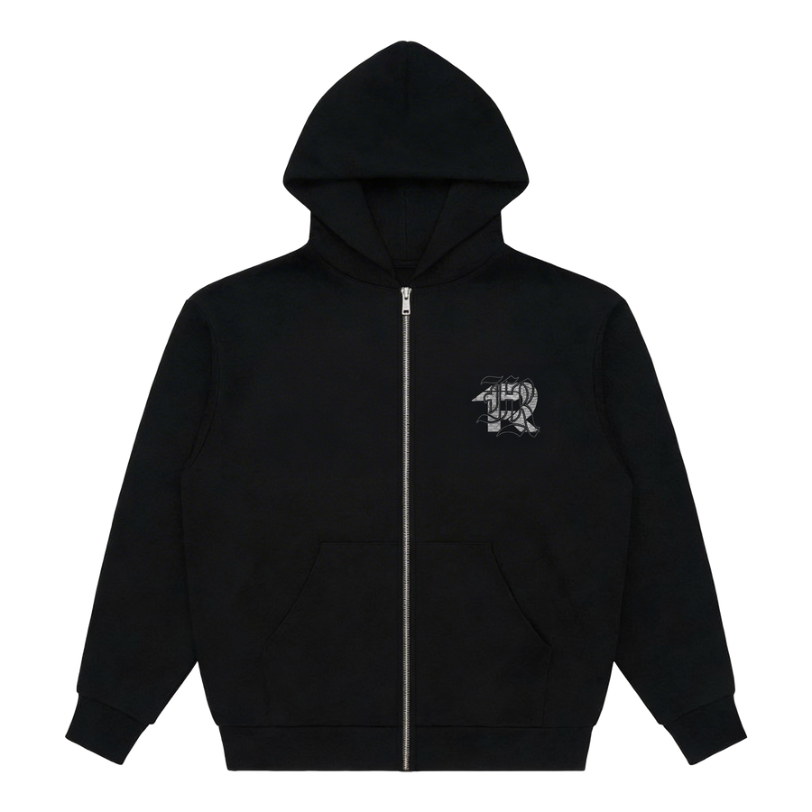 STONE  ZIP HOOD FELPA パーカー M ESSENTIALS STONE - ZIP HOODIE BLACK – FUERZA REGIDA