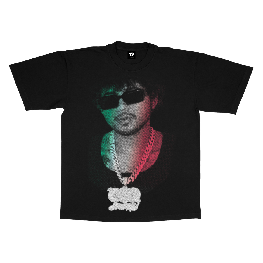 JESUS TRI-COLOR  -  BLACK S/S TEE