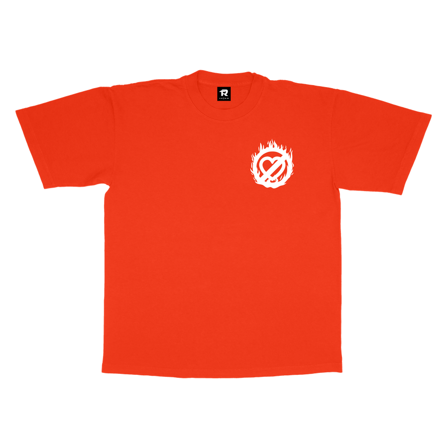 HEART FLAME - RED ORANGE S/S TEE